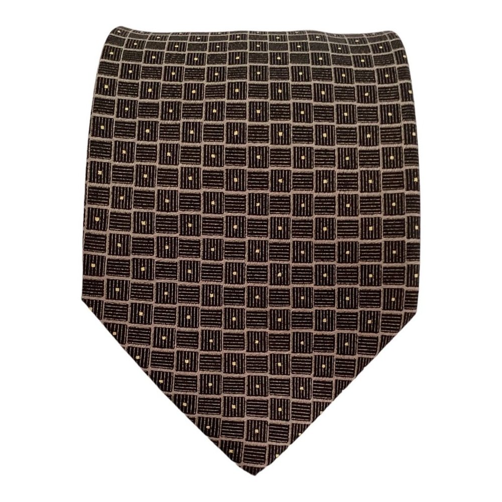 STEFANO RICCI Brown Geometric Tie  Made In Italy 61"-3.75" EX COND
